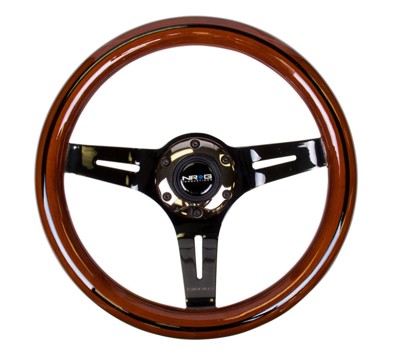 NRG ST-310BRB-BK ST-310BRB-BK Classic Wood Grain Steering Wheel Dark Wood &