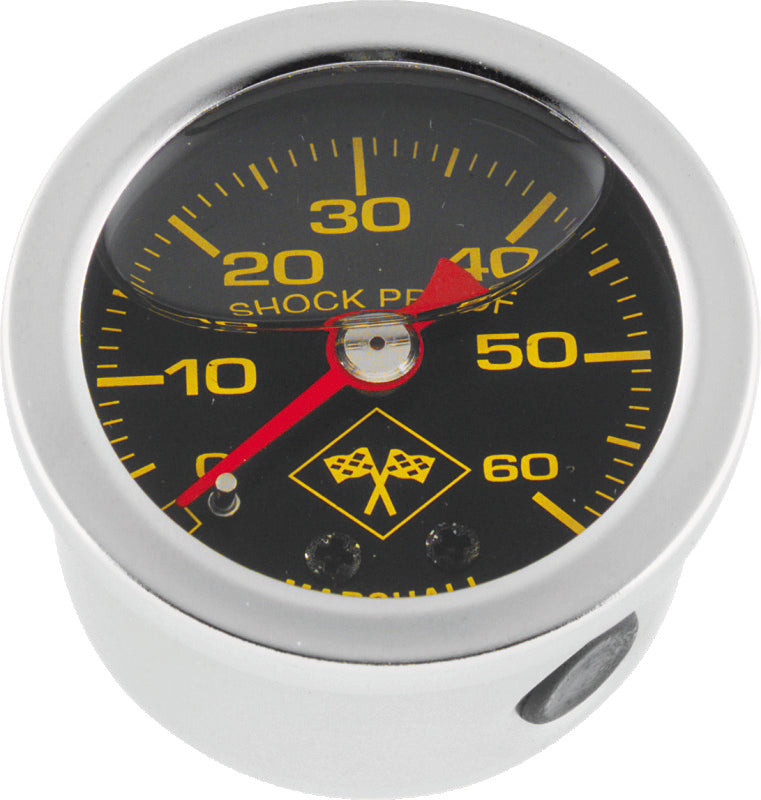 Bikers Choice 496457 0-60 PSI Oil Pressure Gauge Black Face Stainless Bezel Liq