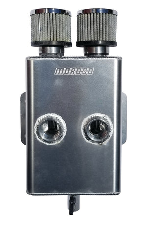Moroso 85391 Breather Tank/Catch Can -16An Female Inlet - Forward Facing - Two B