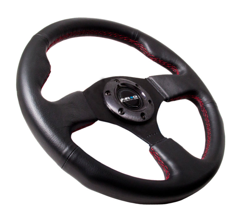 NRG RST-012R-RS Reinforced Steering Wheel (320mm) Leather w/Red Stitch