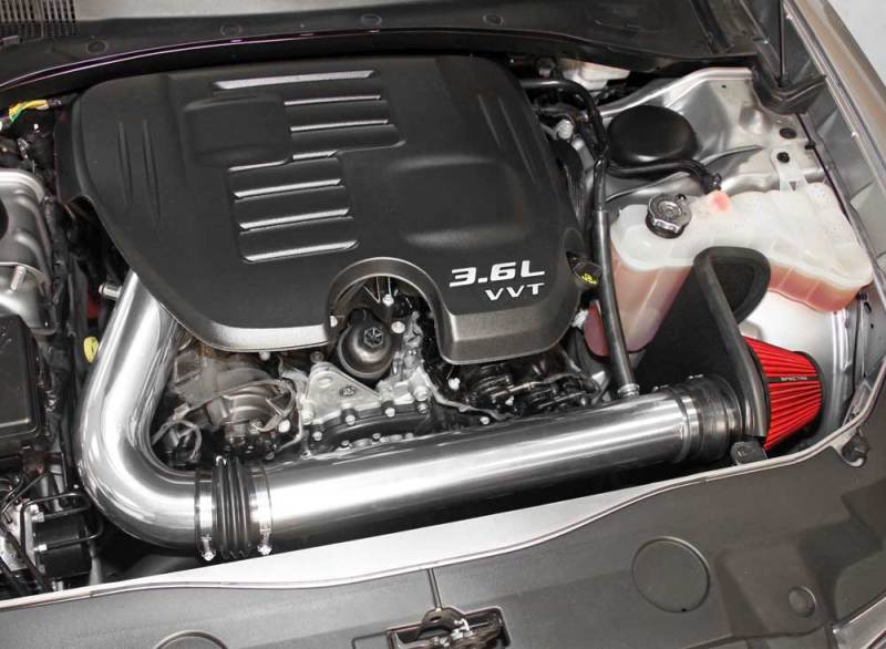 Spectre 9028 11-17 fits Challenger/Charger 3.6L Air Intake Kit - Polished w/Red Filter