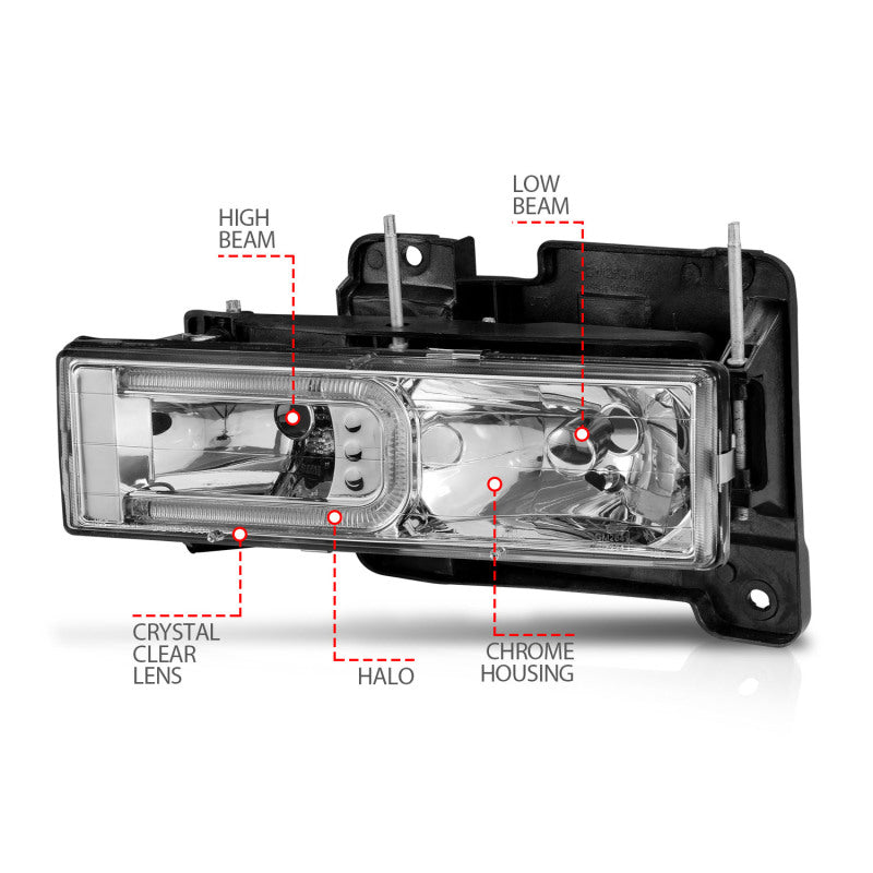 ANZO 111499 1900 fits Cadillac 99-20 Escalade Crystal Headlights