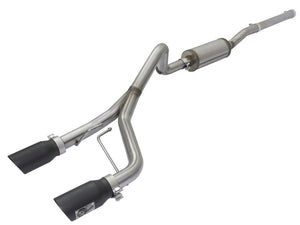AFE 49-48056-B Series CB 2.5in Dual Center Exit SS Exhaust w/ Black Tips 07-15