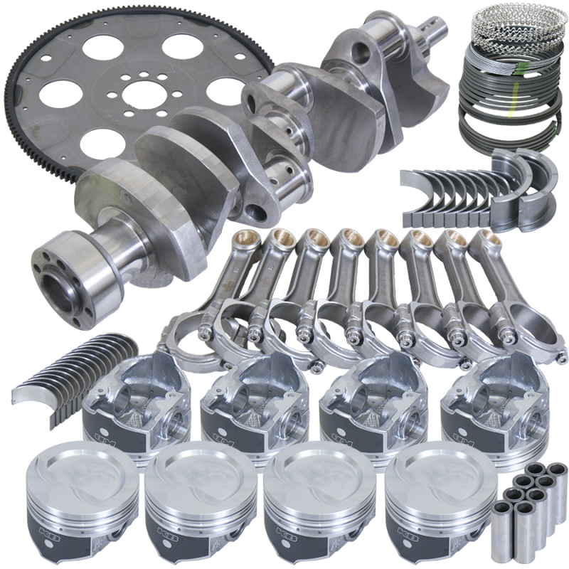 Eagle B13054L04053 fits Chevy 350 1Pc 3.750in Crank 5.700in I-Beam Rod 4.040in Pistons 153 Tooth FP Balanced Assembly