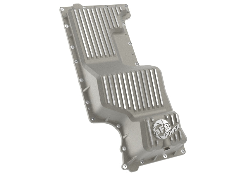aFe 20-25 GM Trucks Front Engine Oil Pan - Raw w/ Machined Fins