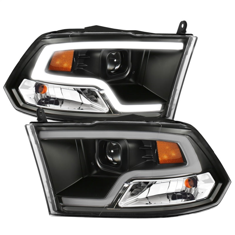 ANZO 111404 fits Dodge 09-18 Ram 1500 Plank Style Projector Headlights Black w/ Halo