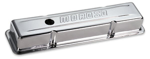 Moroso 68392 fits Chevrolet Small Block Valve Cover - w/Baffle - Stock Height -