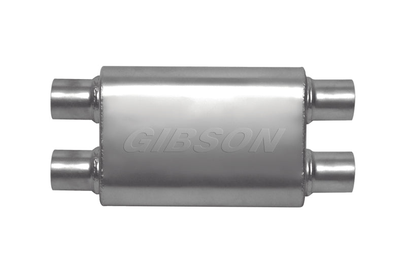 Gibson 55105S CFT Superflow Dual/Dual Oval Muffler - 4x9x13in/2.25in Inlet/2.25in Outlet - Stainless