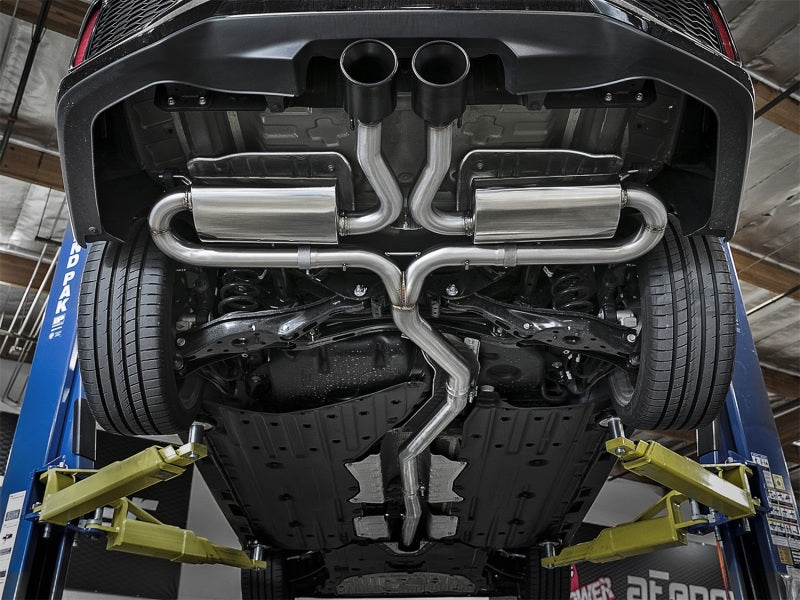 AFE 49-36621-B  3in 304 SS Cat-Back Exhaust System w/ Black Tips 2017+ fits Hon
