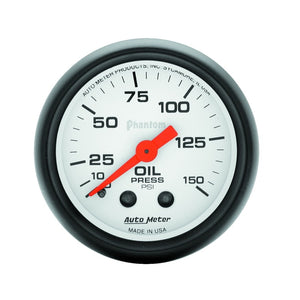 AutoMeter 5723 Autometer Phantom 52mm 150 PSI Mechanical Oil Pressure Gauge