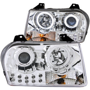 ANZO 121136 2005-2010 fits Chrysler 300 Projector Headlights w/ Halo Chrome