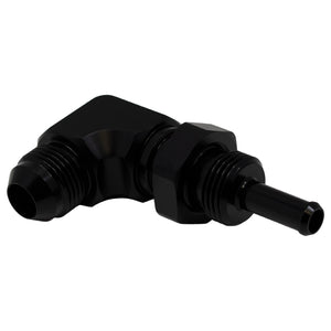 DeatschWerks 6-02-0713-B 8AN Male Flare to 5/16in Male Barb Bulkhead Adapter 90