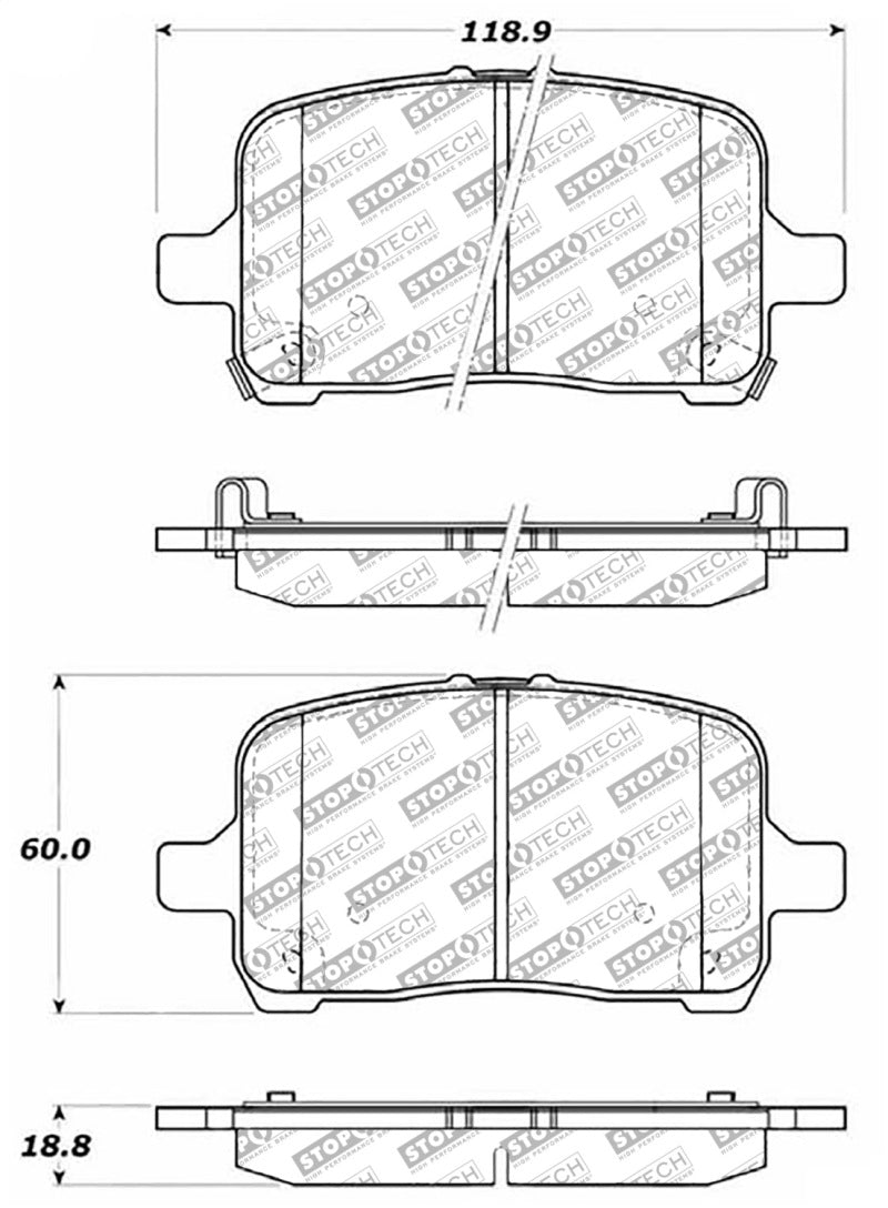 Stoptech 305.1028 Street Select Brake Pads - Front