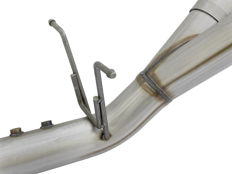 AFE 49-04086-P 4in DPF-Back Alum Steel Exhaust System w/Dual Exit Polished Tip