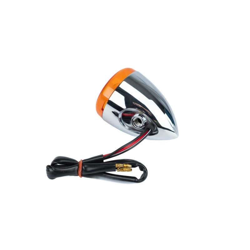 Bikers Choice 489938 Chrome Bullet Rear Turn Signal Amber Lens Dual Filament Re
