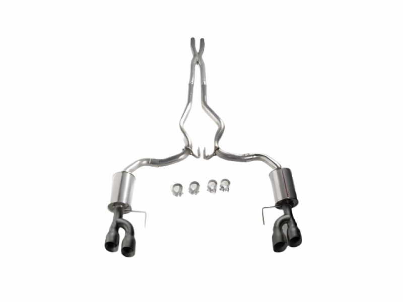 Roush 422093-BLK 18-23 fits Mustang 5.0L V8 Black Tip Cat Back Exhaust Kit (Quad Tip Non-Active)