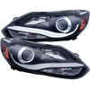 ANZO 121490 2014 fits Ford 12-20 Focus Projector Headlights w/ Plank Style Design Black