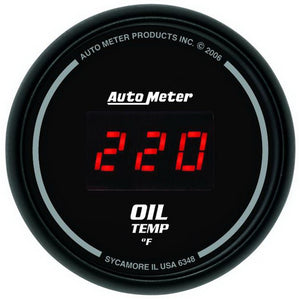 AutoMeter 6348 Autometer Black 0-400F Digital Oil Temp Gauge