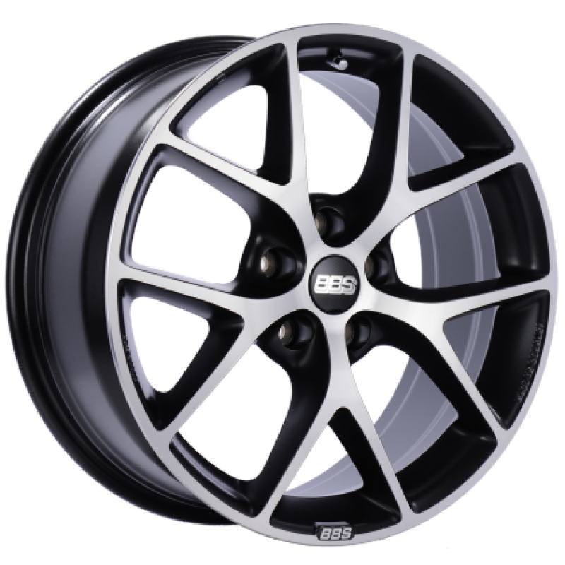 BBS SR035VGPK SR 18x8 5x120 ET44 Satin Black Diamond Cut Face Wheel -82mm PFS/Clip Required