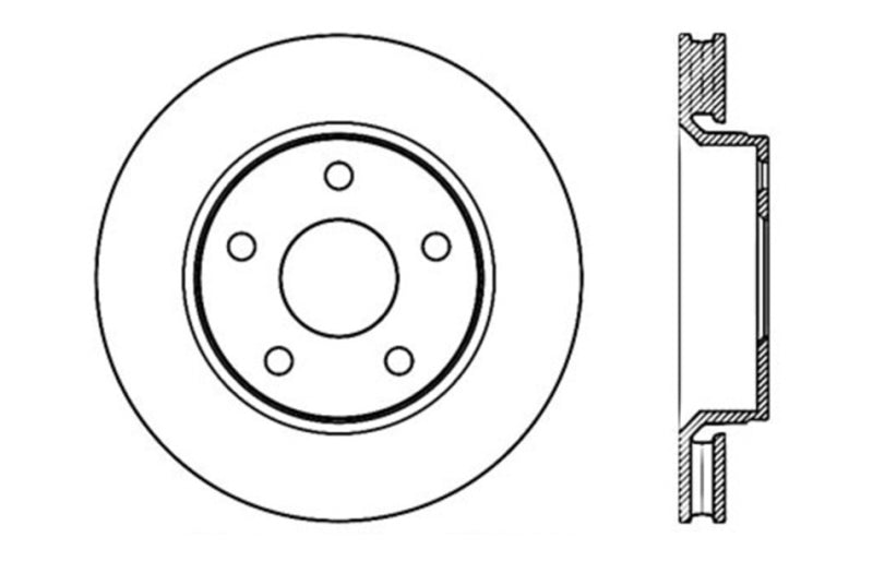 Stoptech 128.67068R 07-13 Jeep Wrangler Drilled Right Front Rotor