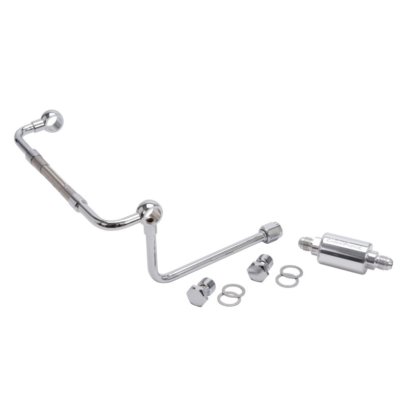 Edelbrock 8128 Dual Feed Line/Thunder Series Carb w/ Polished Fuel Filter