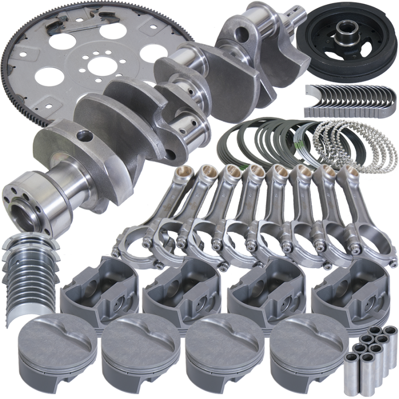 Eagle B13007L03068 fits Chevy 350 1Pc 3.750in Crank 6.000in I-Beam Rods 4.030in Pistons 168 Tooth FP Balanced Assembly