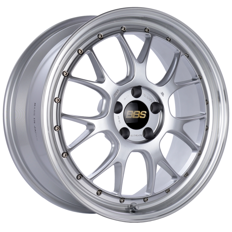 BBS LM322DSPK LM-R 19x8.5 5x112 ET38 Diamond Silver Center Diamond Cut Lip Wheel -82mm PFS/Clip Required