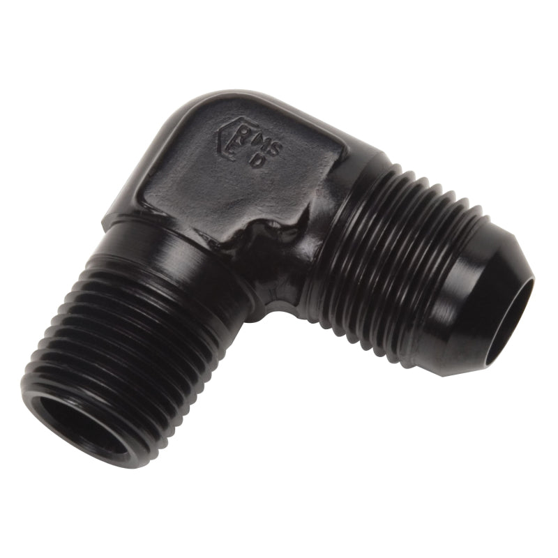 Russell 660843 Performance -6 AN to 3/8in NPT 90 Degree Flare to Pipe Adapter (Black)