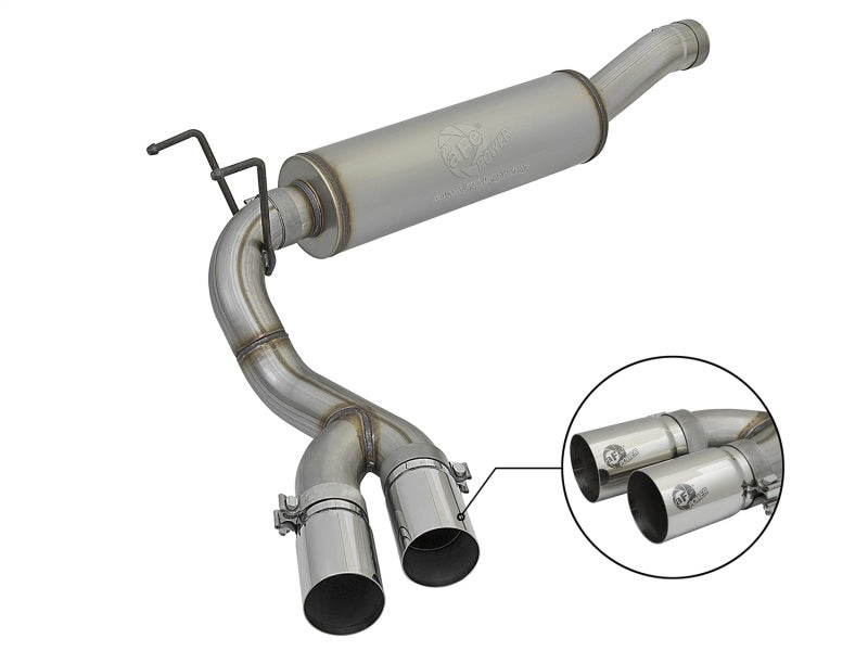 AFE 49-42057-P Rebel Series 3.5in 409 SS Cat Back Exhaust w/Pol Tips 14-17 fits