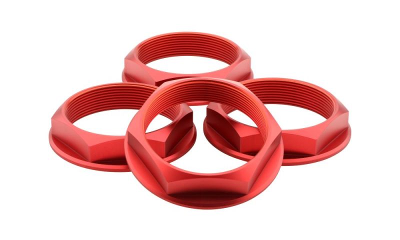 fifteen52 52-ST-NUT-RED-SET Super Touring (Chicane/Podium) Hex Nut Set of Four - Anodized Red