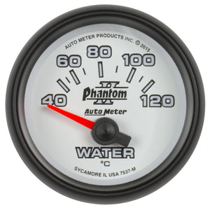 AutoMeter 7537-M Autometer Phantom II Gauge Water Temp 2 1/16in 40-120c Electric Phantom II