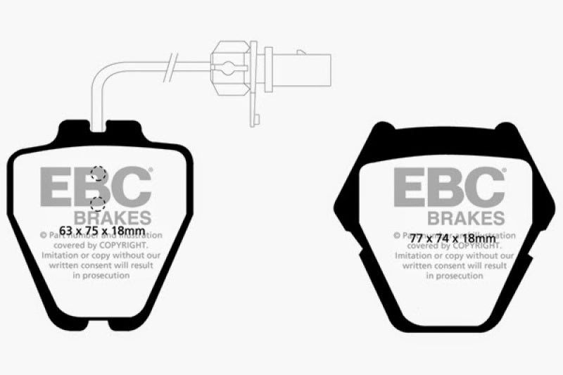 EBC DP21348 fits Volkswagen 02-05 Passat 4.0 (8 Pad Set) Greenstuff Front Brake Pads