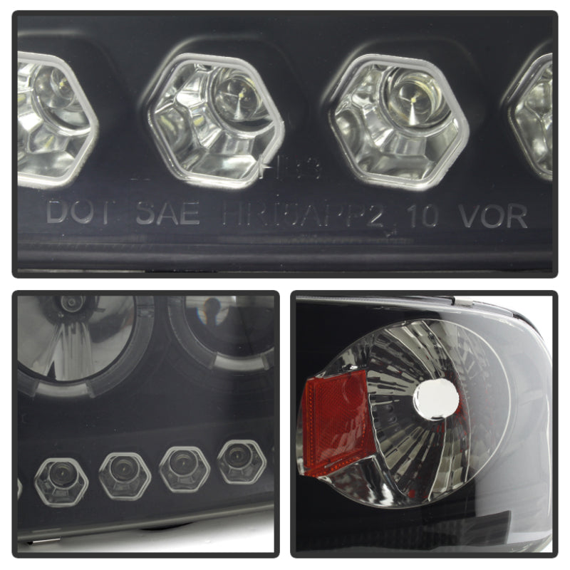 Spyder 5078445 fits Ford 97-03 F150 Projector - LED Halo Amber Reflctr LED Blk