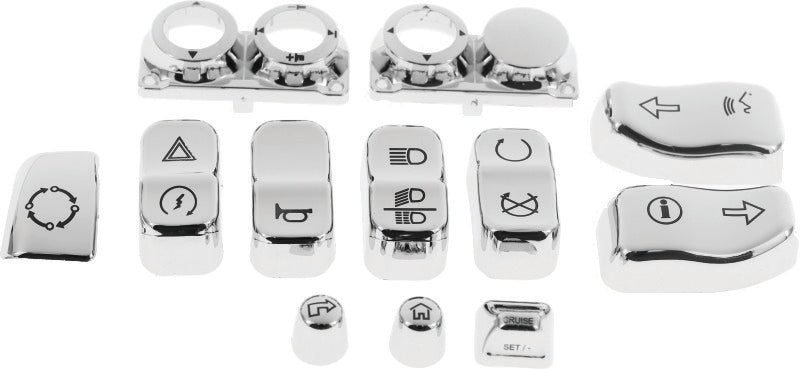 Bikers Choice 483318 16-Up FLHTCU Chrome Switch Cap Kit