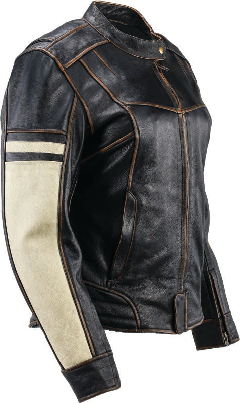 Kuryakyn 094388 Kuryakyn Leather By River Road Dame Vintage Leather Jacket Black Womens - Small