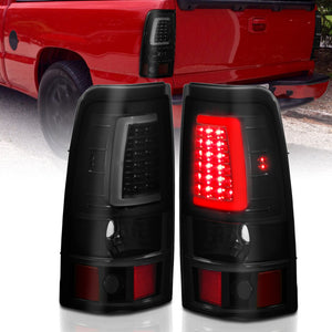 ANZO 311331 1999-2002 fits Chevy Silverado 1500 LED Taillights Plank Style Black w/Smoke Lens
