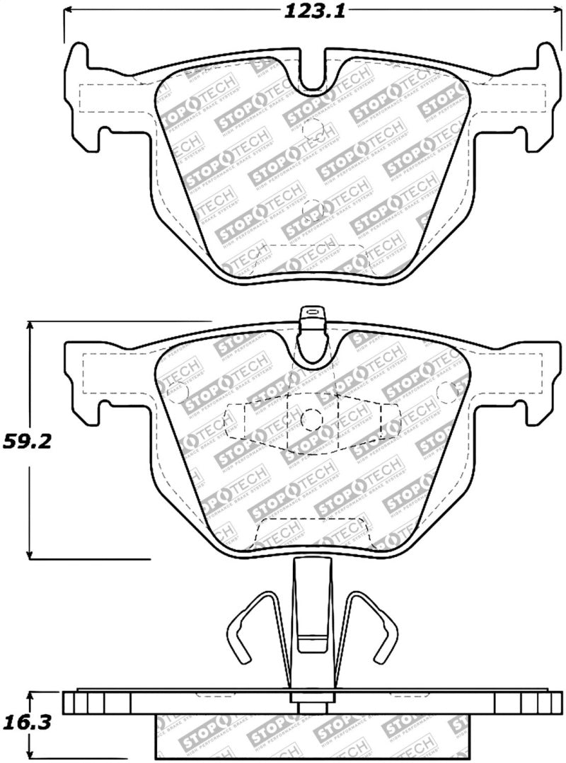 Stoptech 305.117 Street Select Brake Pads - Rear