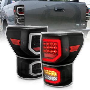 ANZO 311336 2007-2013 fits Toyota Tundra LED Taillights Plank Style Black w/Clear Lens