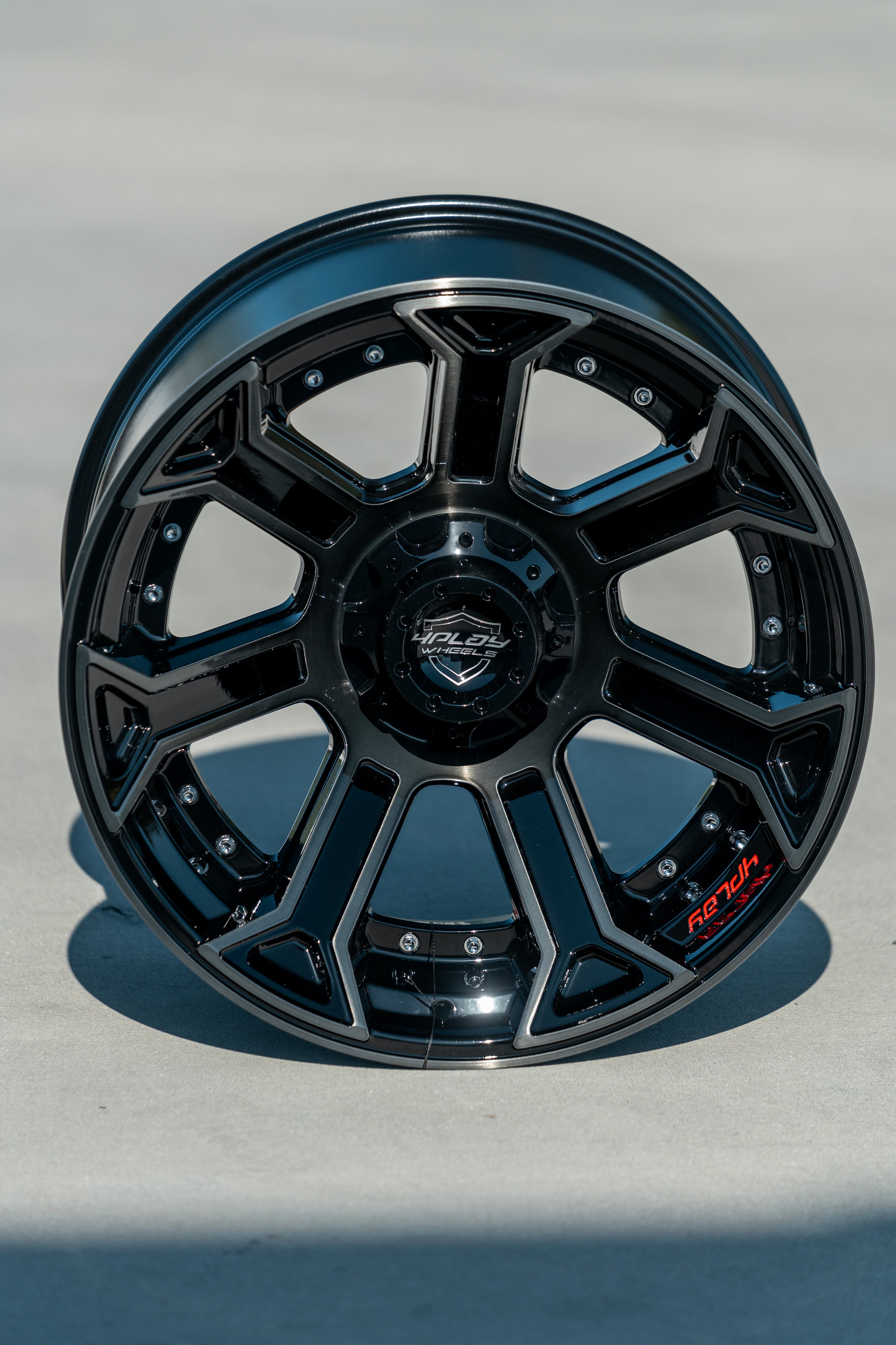 4PLAY 4P70-22120-8650-44BBT 22x12 fits GM-Ford-Dodge-Hummer Brushed Black Rim