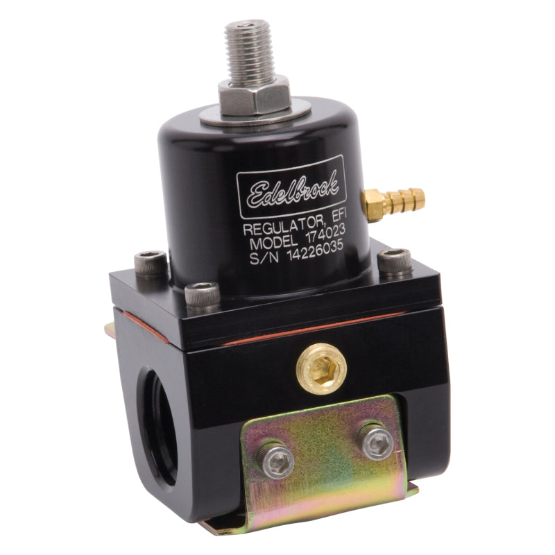 Edelbrock 174023 Fuel Pressure Regulator EFI 180 GPH 35-90 PSI -10In/Out -6 Return Black