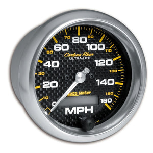 AutoMeter 4789 Autometer Carbon Fiber 85.7mm 160MPH Range Speedometer Elect. Programmable Gauge
