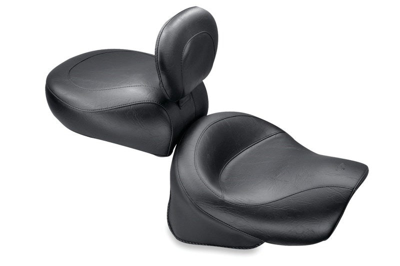 Mustang 79235 fits Kawasaki 00-08 Classic FI, Nomad FI Vintage 2PC Seat w/Driver Backrest - Black