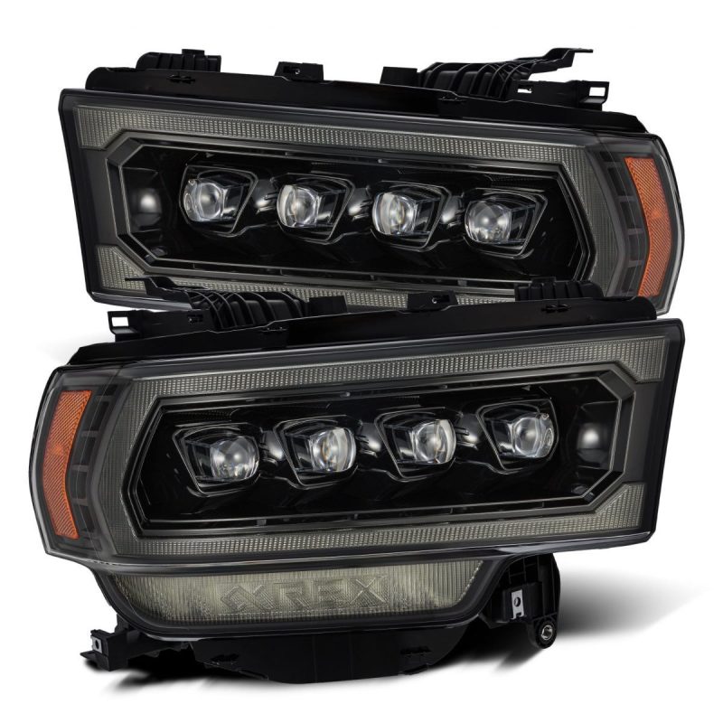 AlphaRex 880552 fits Ram 19-21 2500 NOVA LED Proj Headlights Plank Style Alpha Blk w/Activ Light/Seq Signal/DRL