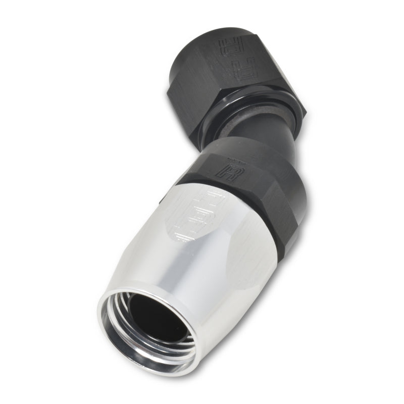 Russell 610093 Performance -6 AN Black/Silver 45 Degree Full Flow Hose End