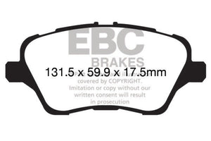 EBC DP22149 13+ fits Ford Fiesta 1.6 Turbo ST Greenstuff Front Brake Pads