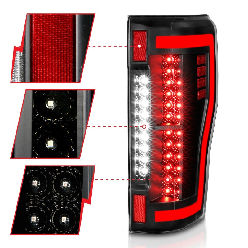 ANZO 311287 2017+ fits Ford F-250 LED Taillights - Black/Clear