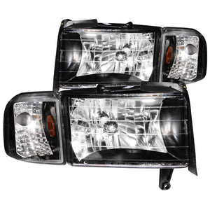 ANZO 111067 1994-2001 fits Dodge Ram Crystal Headlights Black