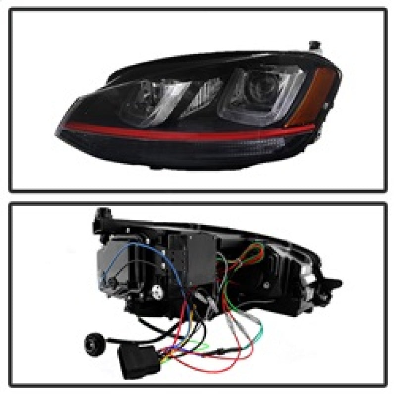 Spyder 5080592 fits Volkswagen 14-16 Golf VII Projector Headlights DRL LED Red