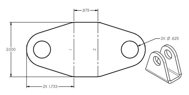 Ridetech 90000076 Rod End Bracket .87 Wide