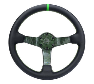 NRG RST-036CF-GN RST-036CF-GN Reinforced Steering Wheel Green Carbon Fiber